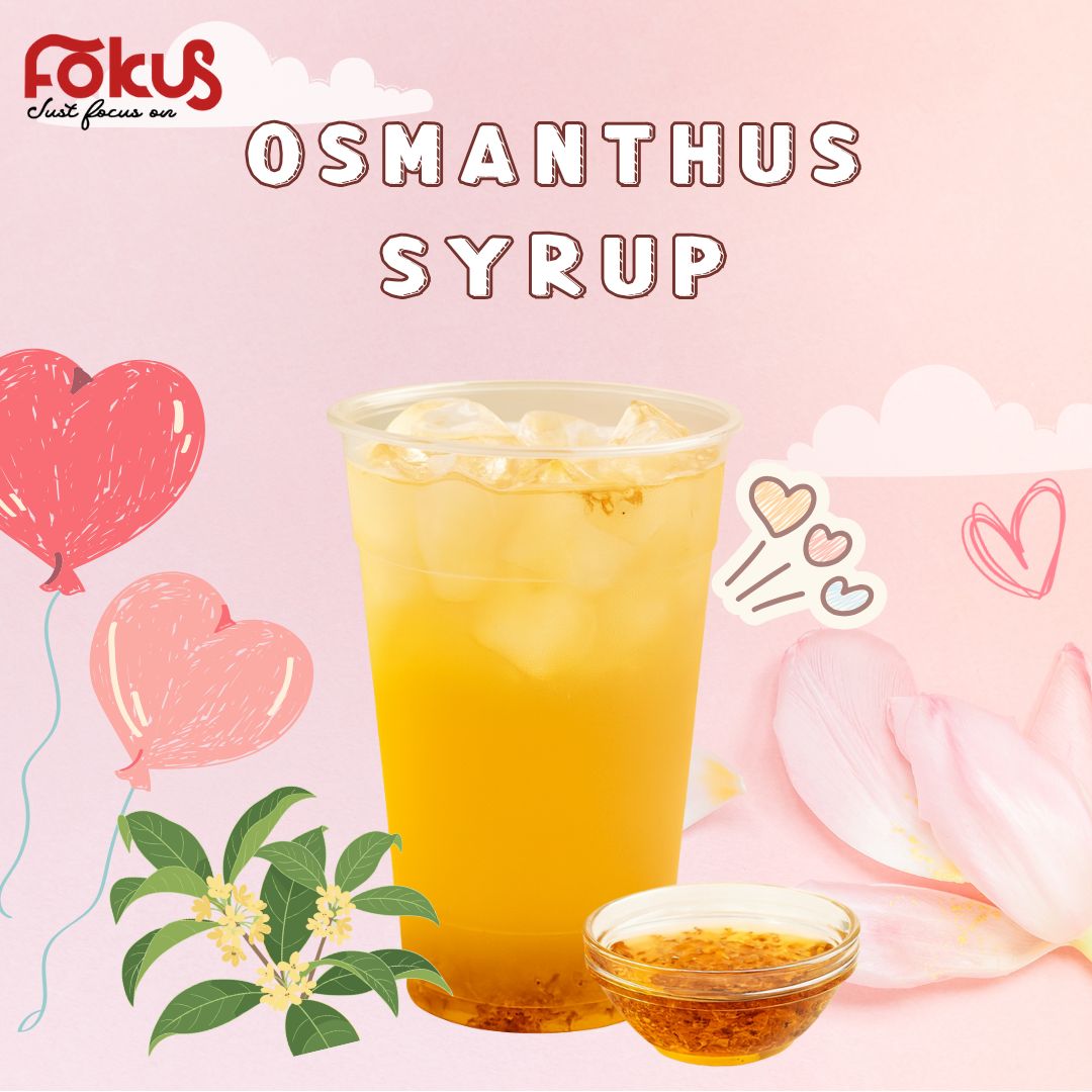 Osmanthus bubble tea, fruit tea, and sparkling drinks made with osmanthus syrup, served with fresh osmanthus flowers