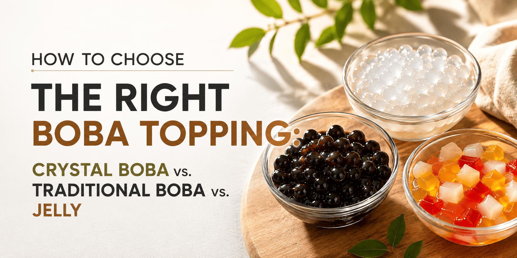 How to Choose the Right Boba Topping Crystal Boba vs. Traditional Boba vs. Jelly How to Choose the Right Boba Topping Crystal Boba vs. Traditional Boba vs. Jelly