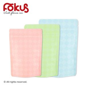 Multi-Color Plaid White Kraft Paper Ziplock Stand-Up Pouch