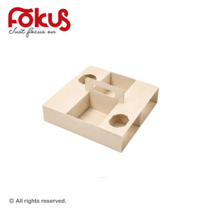 2-Cup Kraft Beverage Carrier with Handle & Snack Tray