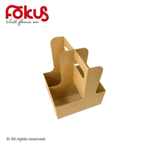Kraft Paper 4-Cup Holder Tray