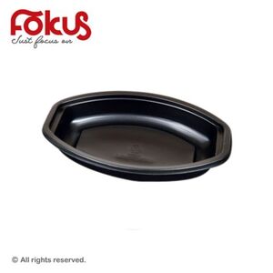 Oval Black Plastic Food Container